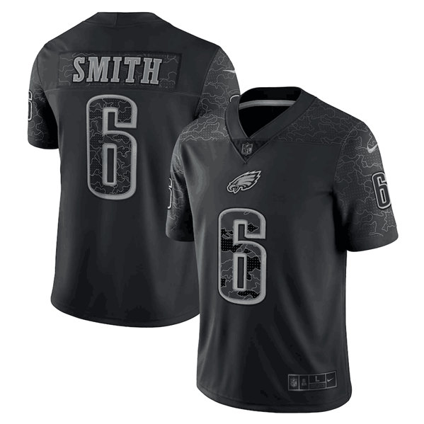 Philadelphia Eagles #6 DeVonta Smith Black Reflective Limited Stitched Football Jersey