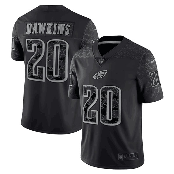 Philadelphia Eagles #20 Brian Dawkins Black Reflective Limited Stitched Football Jersey