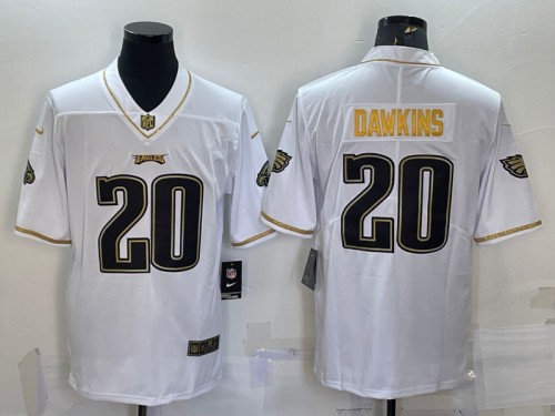 Philadelphia Eagles #20 Brian Dawkins White Gold Limited Stitched Jersey