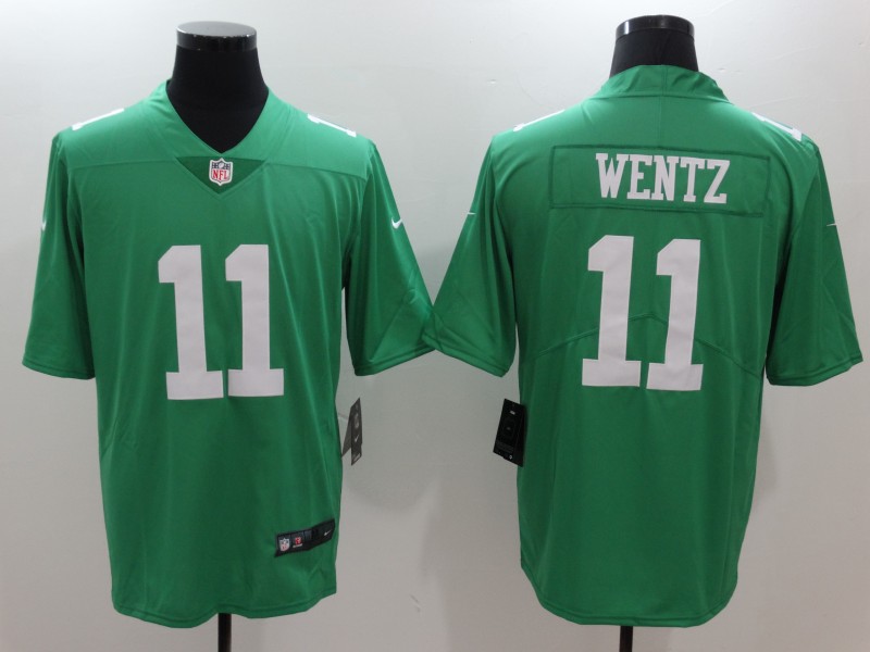Philadelphia Eagles #11 Carson Wentz Green Vapor Untouchable Player Limited Jersey