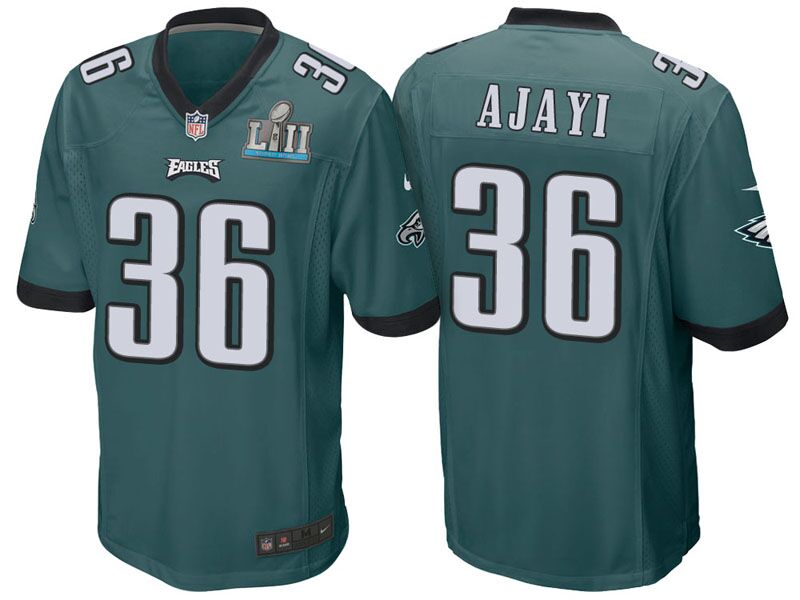 Philadelphia Eagles #36 Jay Ajayi Green Super Bowl LII Game Event Stitched Jersey