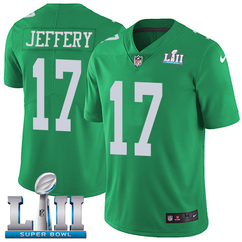 Philadelphia Eagles #17 Alshon Jeffery Green Super Bowl LII Game Stitched Jersey