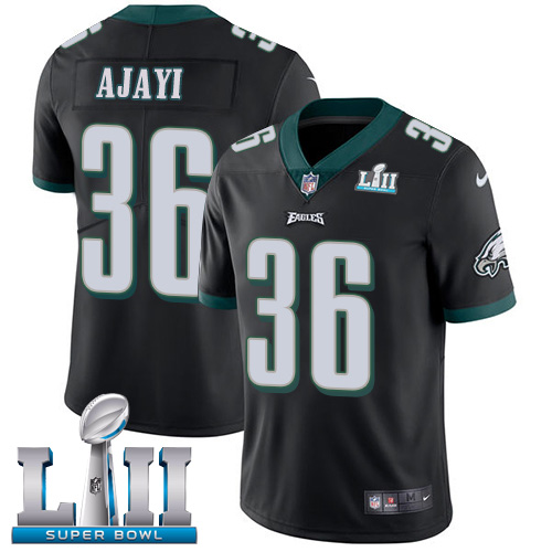Philadelphia Eagles #Jay Ajayi Black Super Bowl LII Game Stitched Jersey
