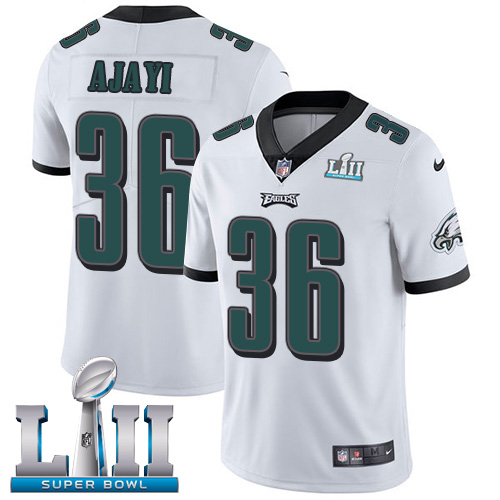 Philadelphia Eagles #Jay Ajayi White Super Bowl LII Game Stitched Jersey