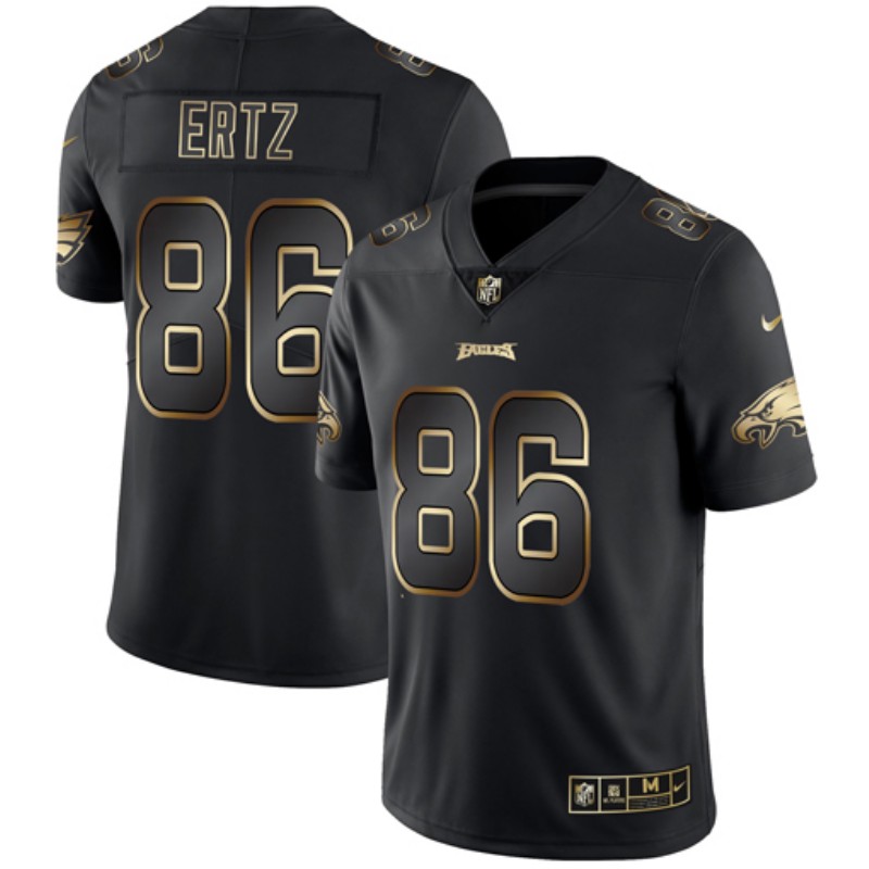 Philadelphia Eagles #86 Zach Ertz 2019 Black Gold Edition Stitched Jersey