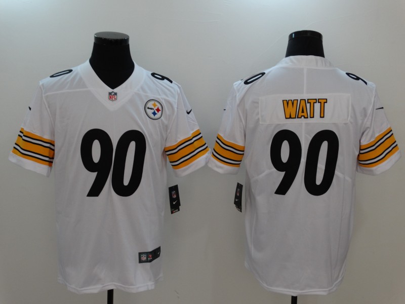 Pisttsburgn Steelers #90 T.J. Watt White Vapor Untouchable Player Limited Jersey