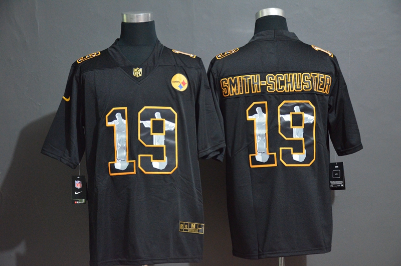 Pittsburgh Steelers #19 JuJu Smith-Schuster Black Jesus Faith Edition Limited Stitched Jersey