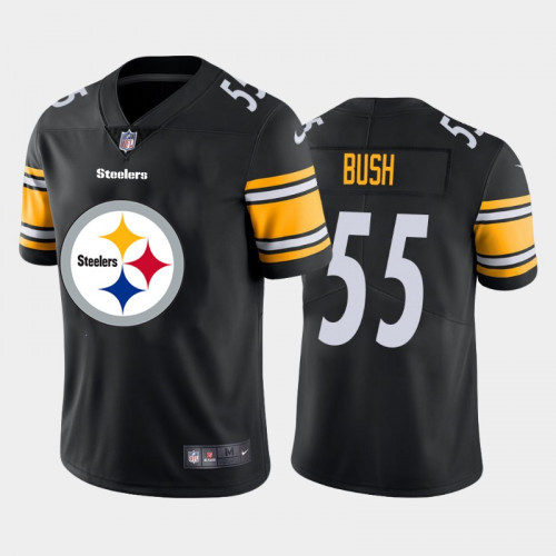 Pittsburgh Steelers #55 Devin Bush Black 2020 Team Big Logo Limited Stitched Jersey