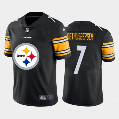 Pittsburgh Steelers #7 Ben Roethlisberger Black 2020 Team Big Logo Limited Stitched Jersey