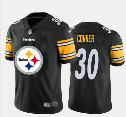 Pittsburgh Steelers #30 James Conner Black 2020 Team Big Logo Limited Stitched Jersey