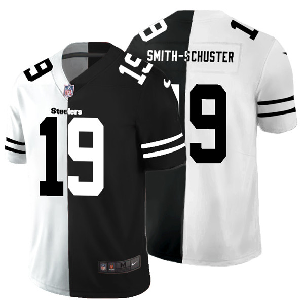 Pittsburgh Steelers #19 JuJu Smith-Schuster Black White Split 2020 Stitched Jersey
