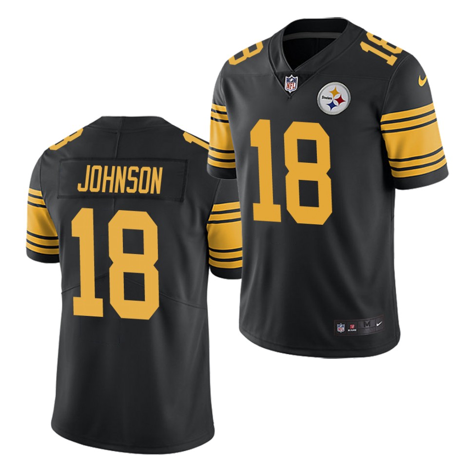 Pittsburgh Steelers #18 Diontae Johnson Black Color Rush Limited Stitched Jersey