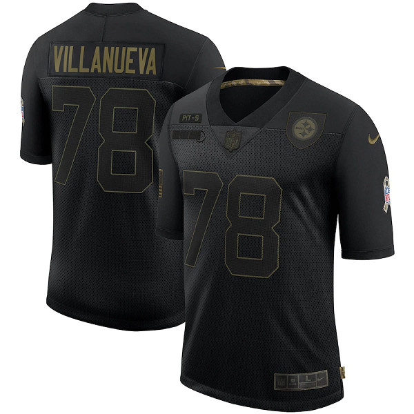 Pittsburgh Steelers #78 Alejandro Villanueva Black 2020 Salute To Service Limited Stitched Jersey