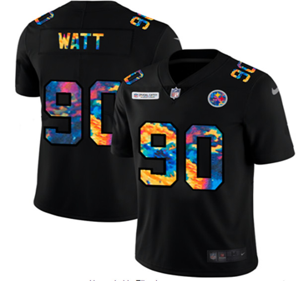 Pittsburgh Steelers #90 T. J. Watt 2020 Black Crucial Catch Limited Stitched Jersey