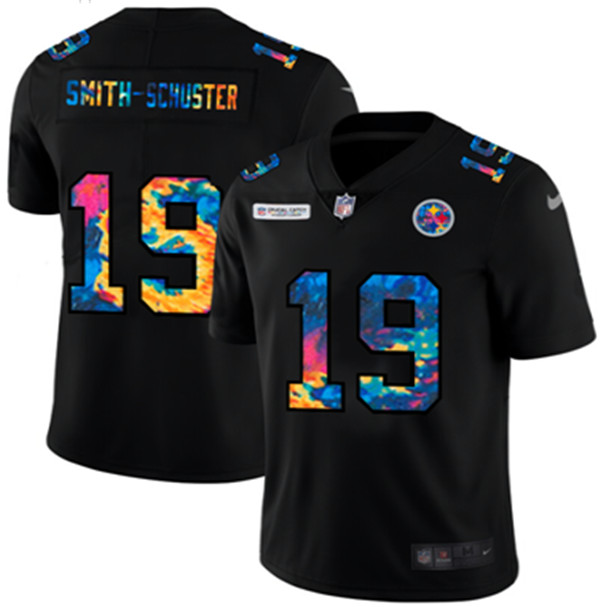 Pittsburgh Steelers #19 JuJu Smith-Schuster 2020 Black Crucial Catch Limited Stitched Jersey