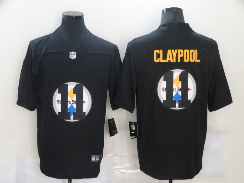 Pittsburgh Steelers #11 Chase Claypool Black Shadow Logo Limited Stitched Jersey
