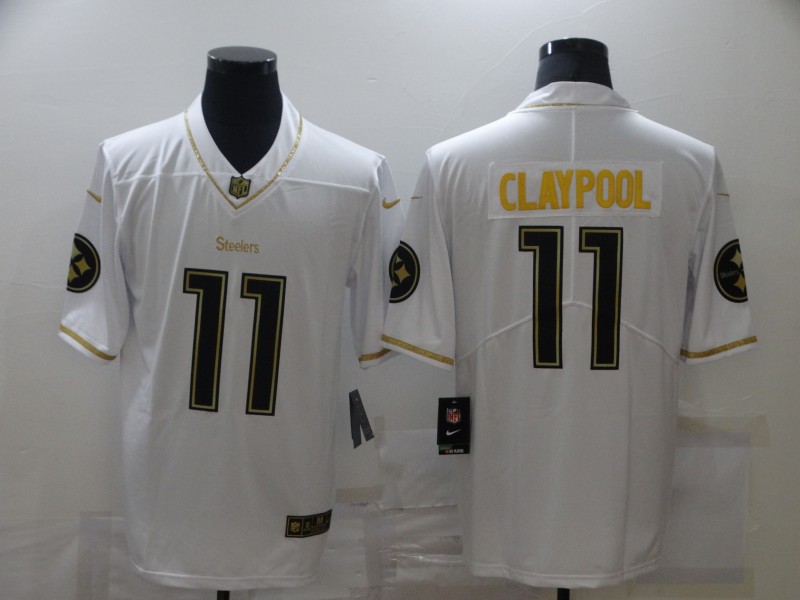 Pittsburgh Steelers #11 Chase Claypool 2020 White Gold Limited Stitched Jersey
