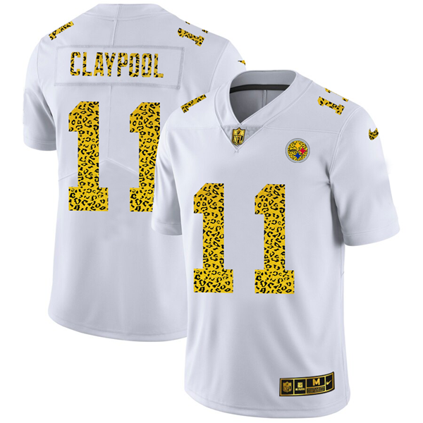 Pittsburgh Steelers #11 Chase Claypool 2020 White Leopard Print Fashion Limited Stitched Jersey