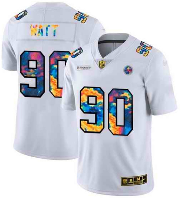 Pittsburgh Steelers #90 T. J. Watt 2020 White Crucial Catch Limited Stitched Jersey 