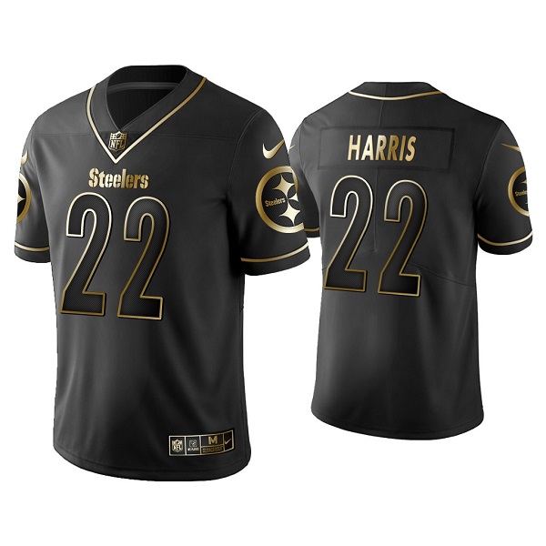 Pittsburgh Steelers #22 Najee Harris Black Golden Edition Limited Stitched Jersey