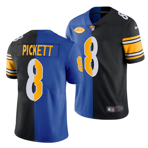 Pittsburgh Steelers #8 Kenny Pickett Royal Black Split Limited Stitched Jersey