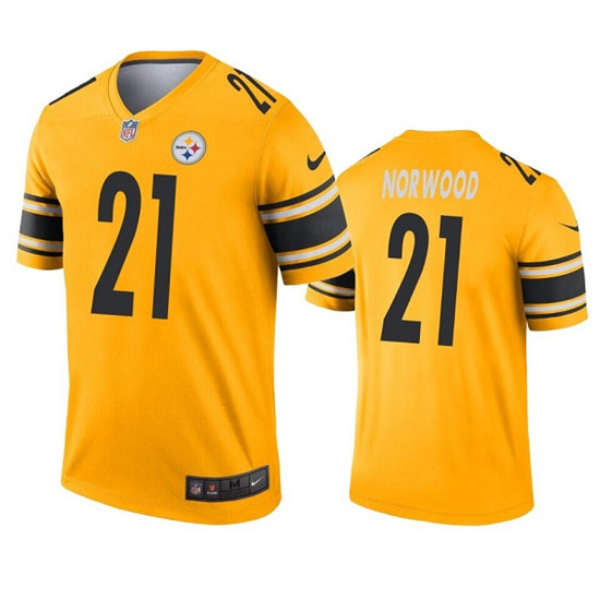Pittsburgh Steelers #21 Tre Norwood Gold Inverted Legend Stitched Jersey