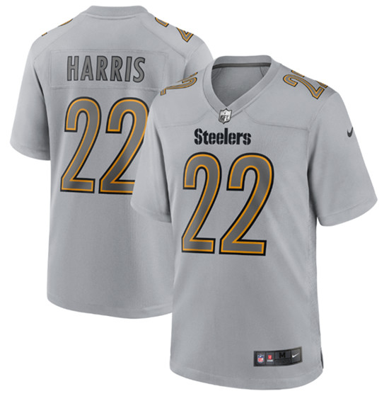 Pittsburgh Steelers #22 Najee Harris Grey Atmosphere Fashion Stitched Game Jersey