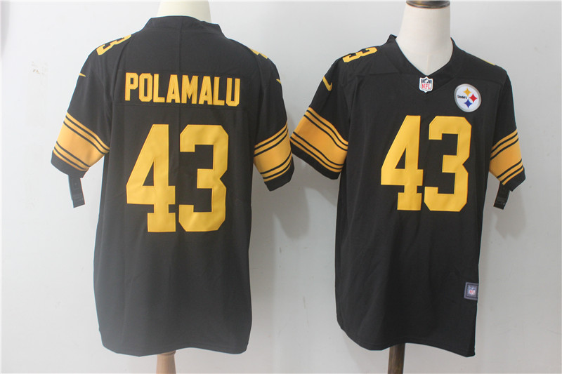 Pittsburgh Steelers #43 Troy Polamalu Black Limited Rush Stitched Nike Jersey