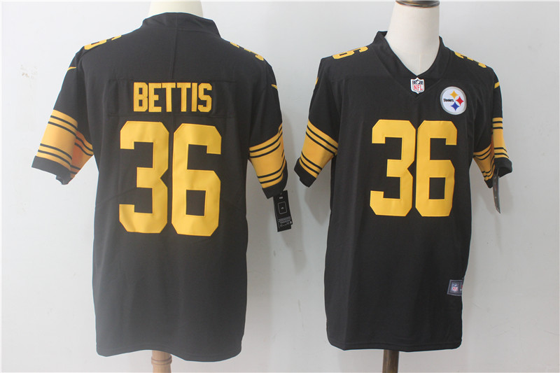 Pittsburgh Steelers #36 Jerome Bettis Black Limited Rush Stitched Nike Jersey