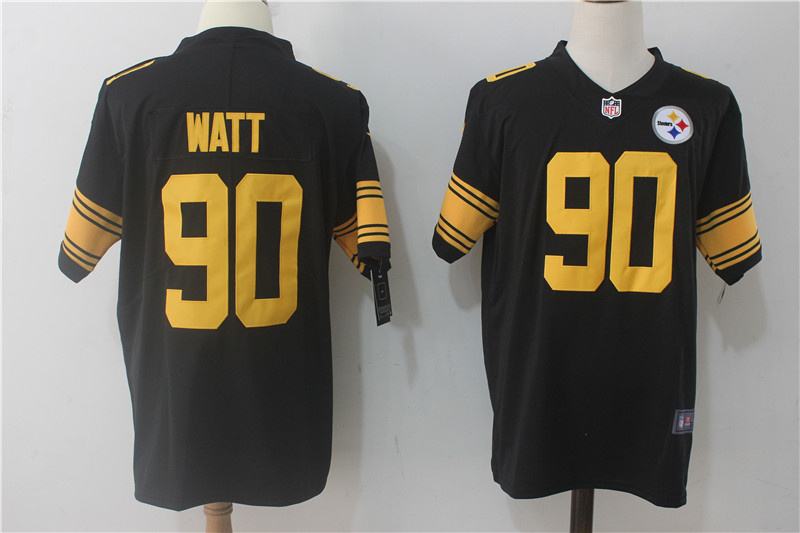 Pittsburgh Steelers #90 T.J. Watt Black Limited Rush Stitched Nike Jersey