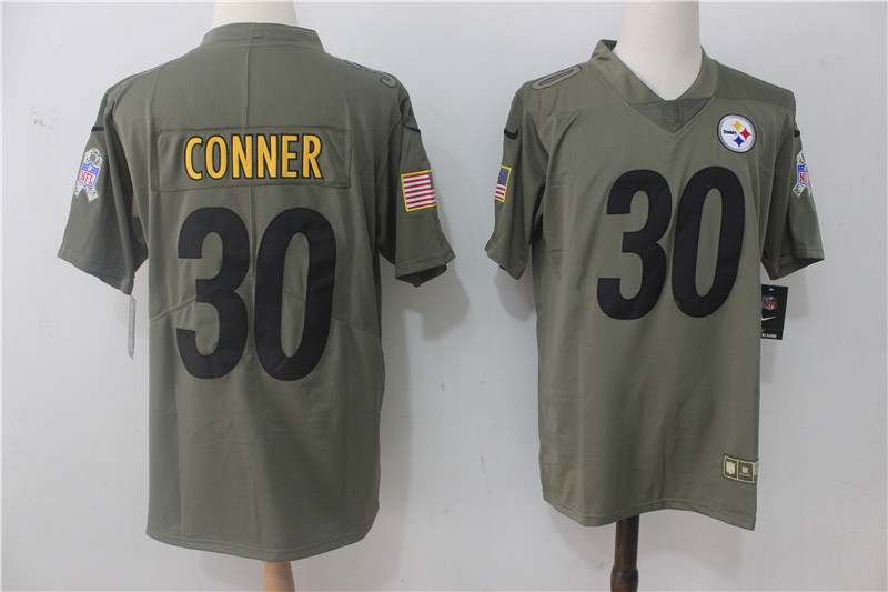 Pittsburgh Steelers #30 James Conner Olive Salute To Service Limited Stitched Nike Jersey