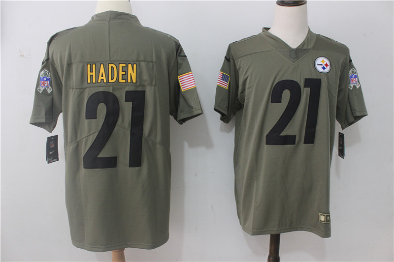 Pittsburgh Steelers #21 Joe Haden Olive Salute To Service Limited Stitched Nike Jersey