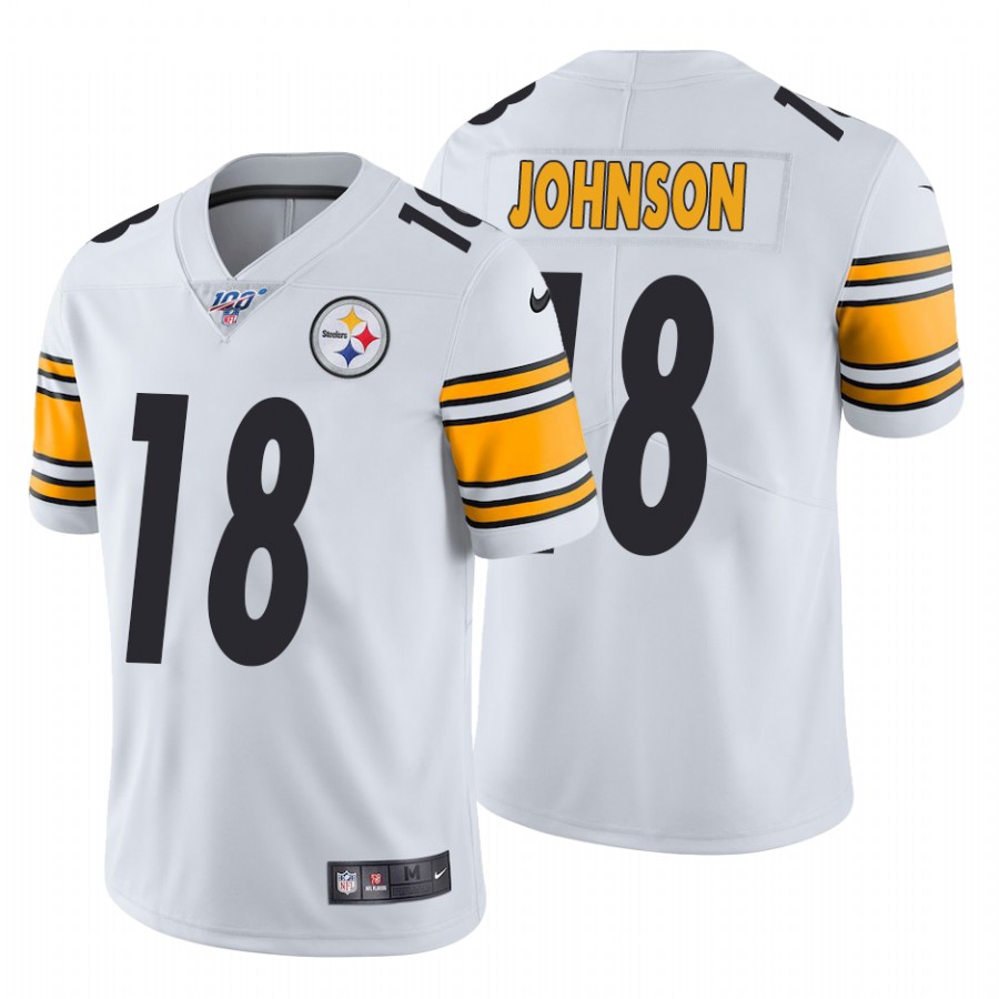Pittsburgh Steelers #18 Diontae Johnson 2019 100th Season White Vapor Untouchable Limited Stitched Jersey