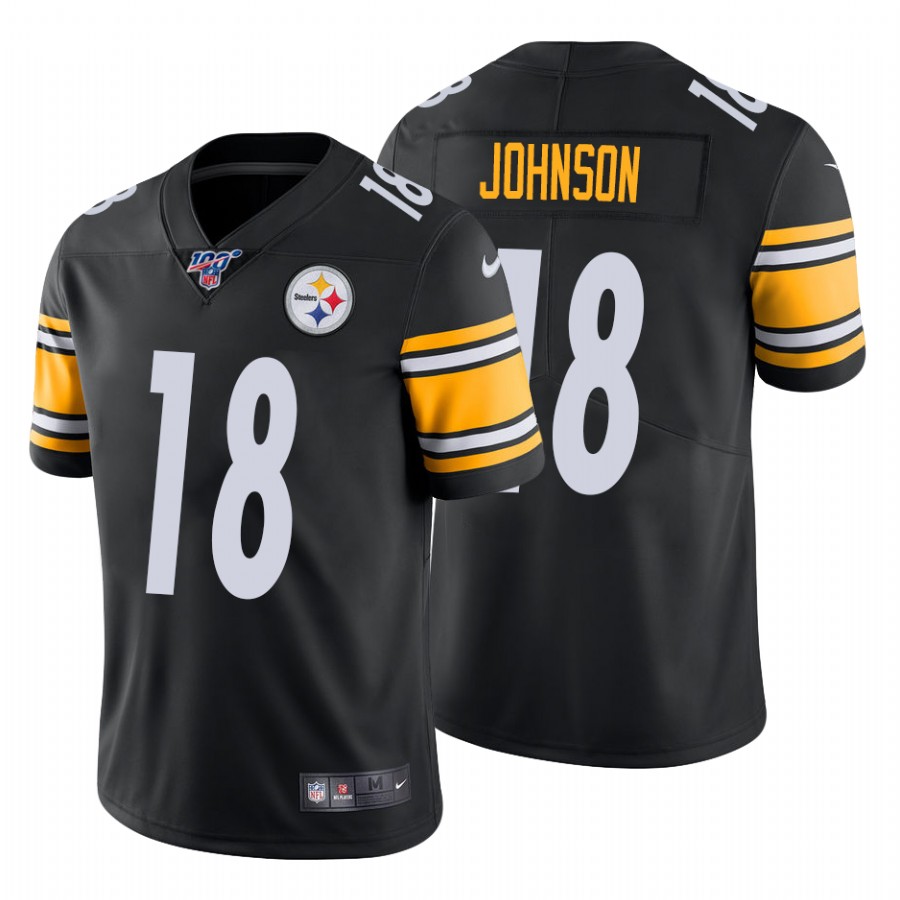 Pittsburgh Steelers #18 Diontae Johnson 2019 100th Season Black Vapor Untouchable Limited Stitched Jersey