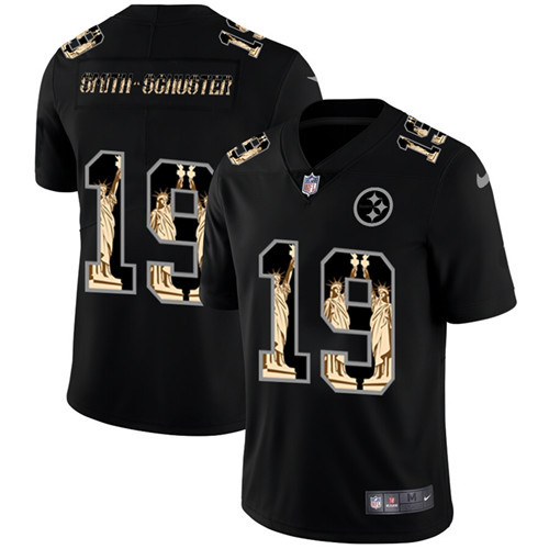 Pittsburgh Steelers #19 JuJu Smith-Schuster 2019 Black Statue Of Liberty Limited Stitched Jersey