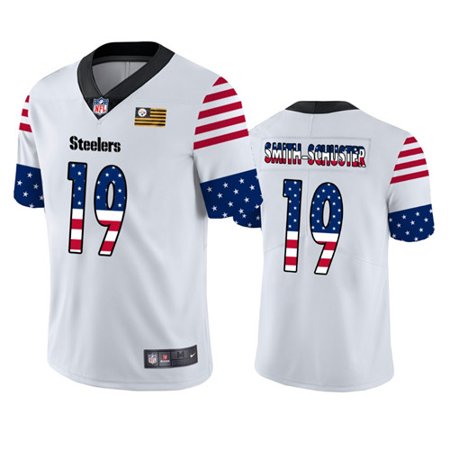 Pittsburgh Steelers #19 JuJu Smith-Schuster White 2019 USA Flag Fashion Limited Stitched Jersey