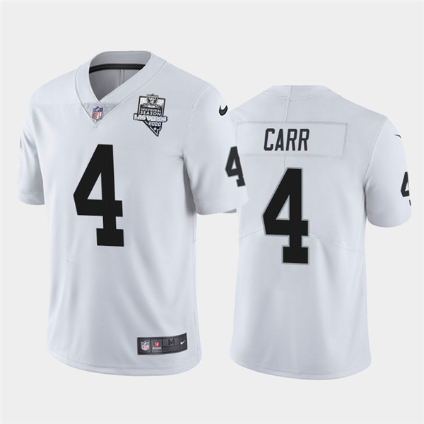 Raiders White #4 Derek Carr 2020 Inaugural Season Vapor Limited Stitched Jersey