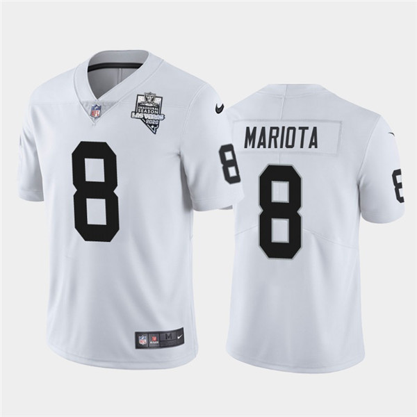 Raiders White #8 Marcus Mariota 2020 Inaugural Season Vapor Limited Stitched Jersey