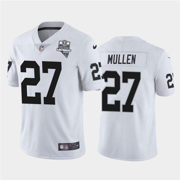 Raiders White #27 Trayvon Mullen 2020 Inaugural Season Vapor Limited Stitched Jersey