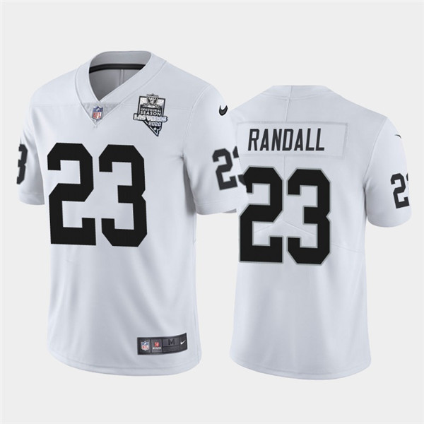 Raiders White #23 Damarious Randall 2020 Inaugural Season Vapor Limited Stitched Jersey