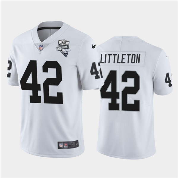 Raiders White #42 Cory Littleton 2020 Inaugural Season Vapor Limited Stitched Jersey