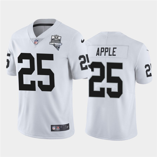 Raiders White #25 Eli Apple 2020 Inaugural Season Vapor Limited Stitched Jersey