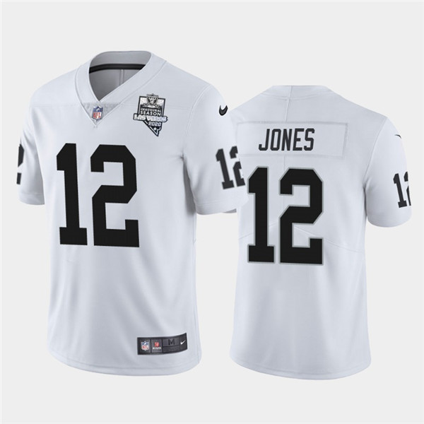 Raiders White #12 Zay Jones 2020 Inaugural Season Vapor Limited Stitched Jersey