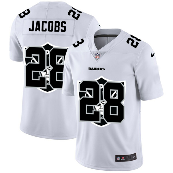 Raiders #28 Josh Jacobs White Stitched Jersey
