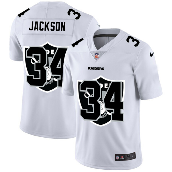 Raiders #34 Bo Jackson White Stitched Jersey