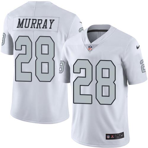 Raiders #28 Latavius Murray White Stitched Limited Rush Nike Jersey