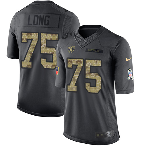 Raiders #75 Howie Long Black Stitched Limited 2016 Salute To Service Nike Jersey