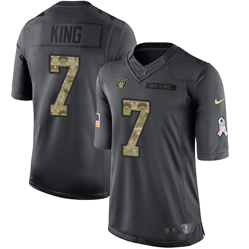 Raiders #7 Marquette King Black Stitched Limited 2016 Salute To Service Nike Jersey