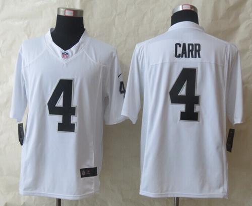 Raiders #4 Derek Carr White Stitched Game Nike Jersey