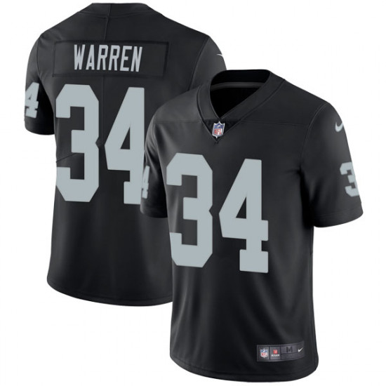 Raiders #34 Chris Warren Black Vapor Untouchable Limited Stitched Jersey